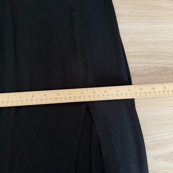 Reformation 0 NEW Kalani Midi Dress Black Long Sleeve Cut Out Neck Slit Cut - Picture 10 of 12